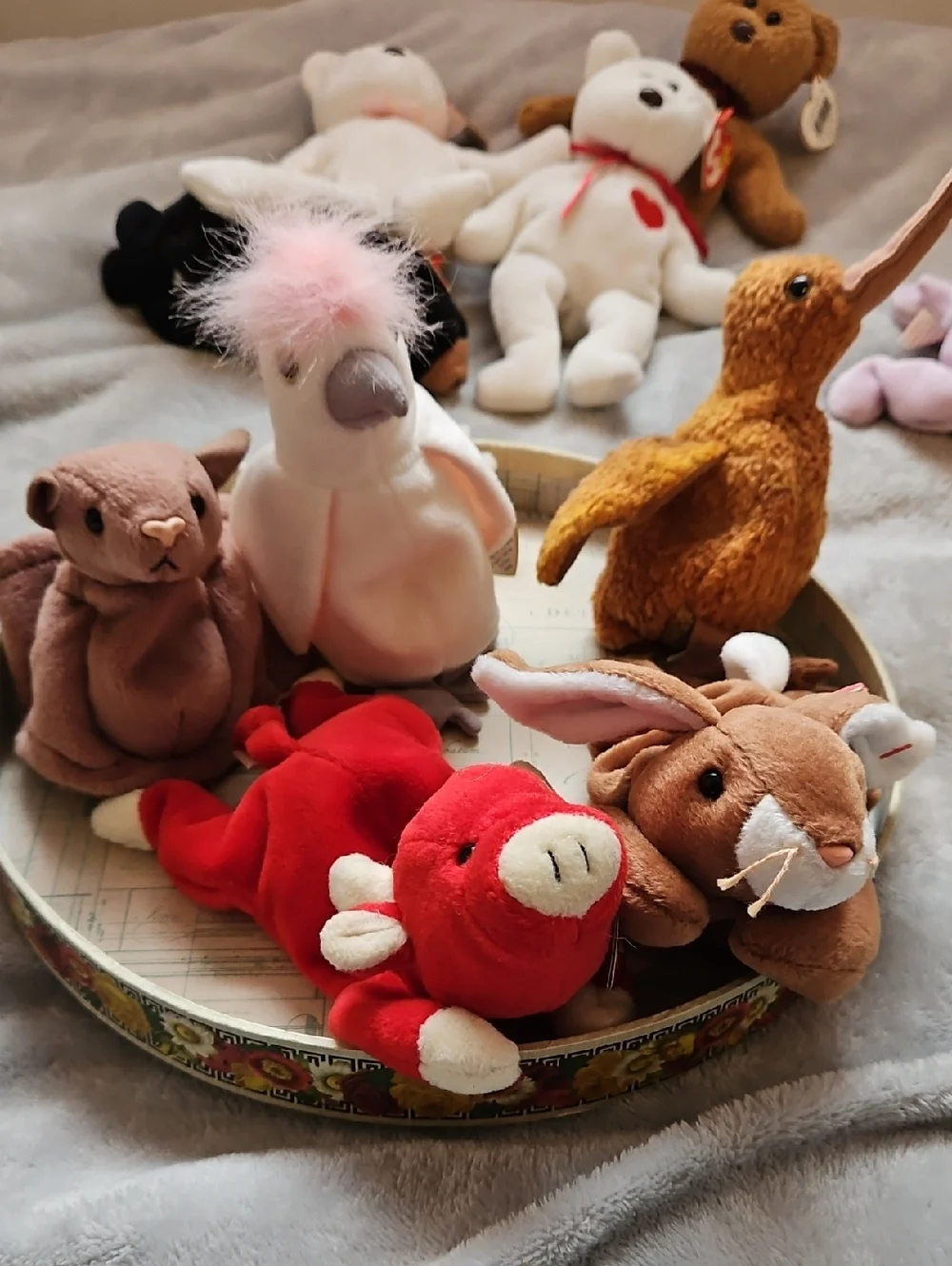 Vintage Ty Beanie Baby Lot of 16 4+lbs Collection  Bears Bat Hippo Duck & More - Picture 4 of 16